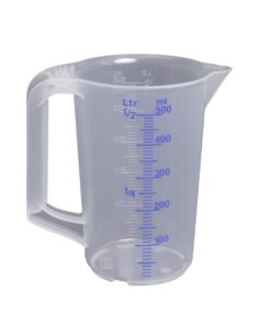 Hünersdorff Messbecher 0,5l | Bruchsicher und Spülmaschinengeeignet | Für Familie und Arbeit | Genau Messen,Transparent+