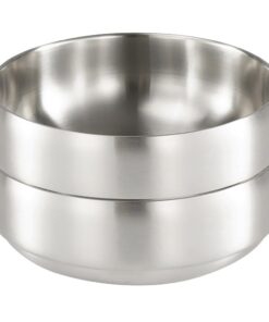 SANQIAHOME hochwertige doppelwandige große Salatschüssel, 1400ml, wärmeisolierte Suppenschüssel für Silber🏠 SANQIAHOME w
