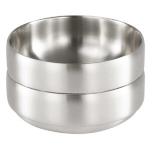 SANQIAHOME hochwertige doppelwandige große Salatschüssel, 1400ml, wärmeisolierte Suppenschüssel für Silber🏠 SANQIAHOME w