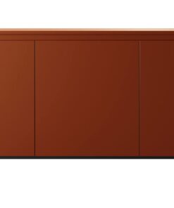 Selsey Bemmi 3-Tür-Kommode Ziegelrot Metallbeine 150 cm