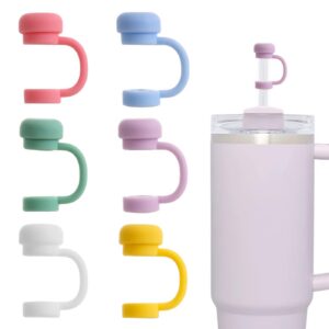 6 Stück Stöpfel für Stanley Cup Tumblers – Dichtes Silikongummi-Strohhalm-Stöpsel in 6 Farben, 10mm Trinkhalm, Wiederver