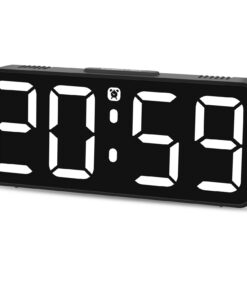 Digital Wecker ohne Ticken für Kinder – Lautstärke & Helligkeit einstellbar mit Snooze (Weiß)