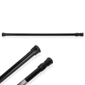 40-70cm Teleskopstange Vorhang Schwarz ohne Bohren | 13mm Spannstange für Gardinen und Duschvorhänge | Teleskopstange f