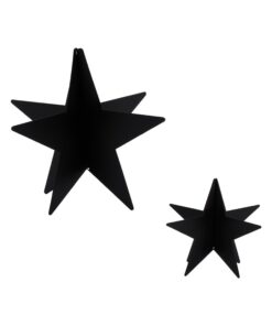 Spetebo Schwarz Metall Stern Deko – Advent Weihnachtsdekoration – Tisch- und Fensterdekoration – 2er Set 14 und 8 cm
