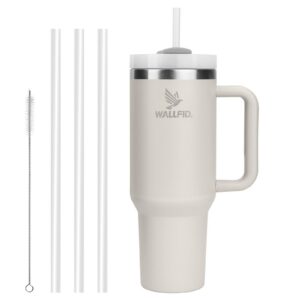 WALLFID 40oz Vakuum-Isoliert Edelstahl Thermobecher - Ideal für Kaffee, Tee und Smoothies - Cremefarben