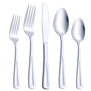GoGeiLi 40-teiliges Edelstahl Besteck-Set für 8 Personen | GoGeiLi Spiegelglattes spülmaschinenfestes Besteck Set für 8