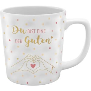 GRUSS & CO Strukturtasse mit Motivdruck "Eine der Guten" | Steinzeug, 37 cl, mehrfarbig | Geschenk für Freunde