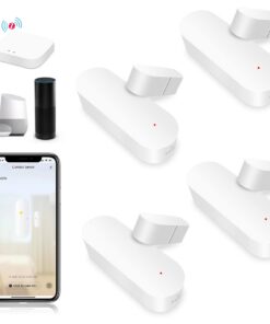 BSEED ZigBee 4er Pack Türfenstersensor Anti Diebstahl Alarm Sensor für Türen Fenster Schränke und Wohnungen mit Tuya Ale