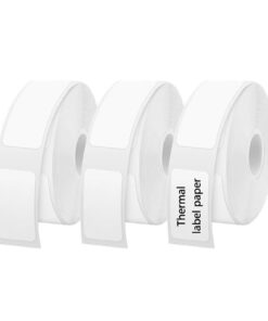 3 Rollen Weißer Thermoetikettenband 15x40mm für Zuhause und Büro (150 Etiketten/Rolle)