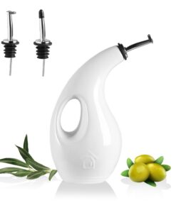 Sweejar Home Olivenölspenderflasche aus Keramik 680 ml - blickdicht, anti-Oxidationschutz, Weiß
