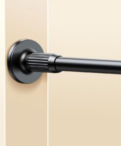 Teleskopstange ohne Bohren 115-465cm Multifunktional Matt Schwarz - Klemmfix Vorhangstange für Trennwand Balkon