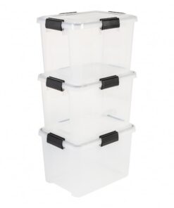 Iris Ohyama luftdichte Kunststoff-Aufbewahrungsboxen 20L 3er-Set transparent Hermetischer Verschluss Robust왔