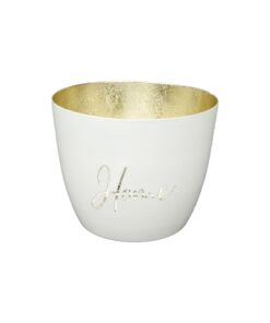 Seaside No.64 - Romantische Metallic Windlichter Baltic mit ausgestanzten Motiven für Haus und Garten (Home - Weiß, Gold