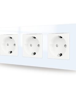 Steckdose Glas in Weiß für Schutzkontakt,3 Fach Schuko Steckdose 16Amp 250V(exports),228mm*86mm