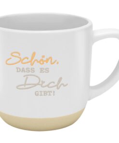 GRUSS & CO Steinzeug Tasse 40 cl mehrfarbig | Ideal Geschenk für Freunde und Geburtstag | Schön,dass es dich gibt | 4898