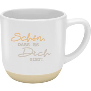 GRUSS & CO Steinzeug Tasse 40 cl mehrfarbig | Ideal Geschenk für Freunde und Geburtstag | Schön,dass es dich gibt | 4898