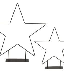 Spetebo Metallstern Aufsteller für Weihnachtsdekoration - 40 und 30 cm - zum Hinstellen auf Tisch und Fenster - Advent W