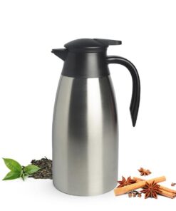Sendez 2L Edelstahl Thermoskanne - Isolierd für warmes Getränkhalten - ideales Geschenk für Kaffeerocker | Sendez 2L Ed