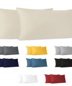 Kissenbezug 40 x 80 (Set mit 2) - Resistent und Hypoallergen - Für Kissen 40 x 80 cm - 100% Jersey Baumwolle - Dreamzie