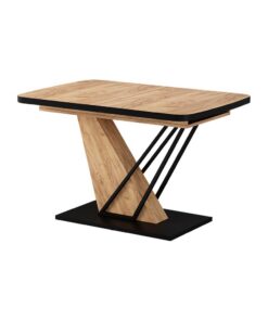 Vicco Esstisch Fenaro Schwarz/Eiche für Familien ausziehbar 120x80 cm