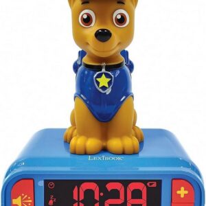 Lexibook Paw Patrol Chase Nachtlichtwecker - Klänge und Melodien für Schlummerfunktion, LCD-Hintergrundbeleuchtung, RL8
