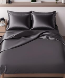 Nebula Wende-Bettwäsche 155x220 cm, extra dick und weich, anthrazit mit Reißverschluss, 3-teilig