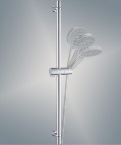 Kelleria Duschstange 110cm Edelstahl, 360° Drehbarer Duschkopfhalter, Verstellbare Handbrause mit chromglänzener Oberflä