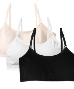 FUIPVGI Schwarz Fest Gepolstertes Bustier für Teenager Mädchen (10-16 Jahre)