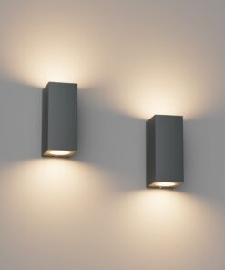Klighten Wasserdichte Wandlampe Anthrazit 2 Stück Up Down GU10 Fassung