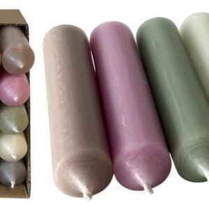 Kerzenfarm Hahn Kurze Bunte Stabkerzen - Premium QualitätMade in Germany - 25 Stück 10cm Länge 22mm Durchmesser Pastellf
