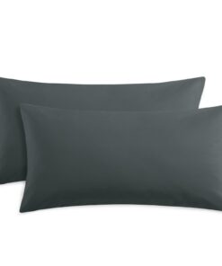 RUIKASI Oeko Tex Kopfkissenbezug 40x80 Anthrazit - 2er Set mit Reißverschluss RUIKASI 40 x 80cm Mikrofaser Kopfkissenbez
