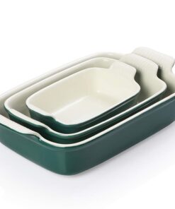 Sweejar Home Porzellan Backgeschirr-Set für Küche und Bankett - Dunkelgrün Sweejar Home Keramik Auflaufform für Lasagn