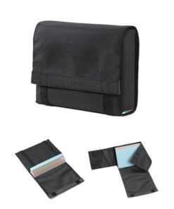 CardSkin schwarz: Karteikarten Tasche und Schutzhülle für das Kartenformat DIN A6, Material: Nylon/Leder, Farbe: schwarz