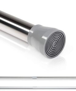 Springreen Teleskopstange - Ausziehbare Duschvorhangstange ohne Bohren - Chrom, 70-120 cm - Gardinenstange mit Klemme