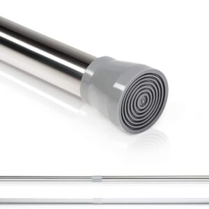 Springreen Teleskopstange - Ausziehbare Duschvorhangstange ohne Bohren - Chrom, 70-120 cm - Gardinenstange mit Klemme