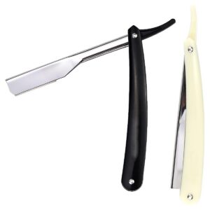 LNQ LUNIQI Edelstahl Rasiermesser mit Wechselklinge für Herren, Straight Razor Kit für Friseure und Barber (Keine Klinge
