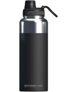 Asobu BPA-freie Edelstahl-Trinkflasche mit einfachem Griff (schwarz)