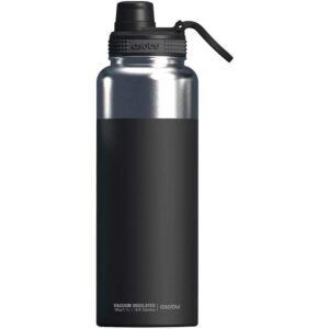 Asobu BPA-freie Edelstahl-Trinkflasche mit einfachem Griff (schwarz)