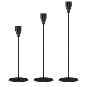 Relota Kerzenständer Schwarz 3er Set -Vintage Deko für Abendessen bei Kerzenlicht - Hochzeitsschrankdekoration