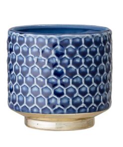 Nordring Goldy S Vintage Pflanztopf für Zimmer, blau, Keramik 10 cm Ø