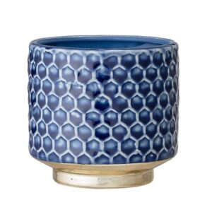 Nordring Goldy S Vintage Pflanztopf für Zimmer, blau, Keramik 10 cm Ø