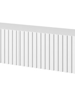 Selsey Weißer Fernsehtisch Mit Lamellierter Front 175 cm Hängend Für Wohnzimmer Telire