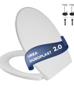 IDEALHOUSE Antibakterieller WC-Sitz mit Absenkautomatik, ideal für Familien, in der Badewanne verwenden, hygienisch und