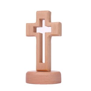 Floatdream Holz Stehendes Kreuz, Verwendung als Tischdekoration, Raumdekoration, Ostergeschenk | Floatdream Holz Kreuz