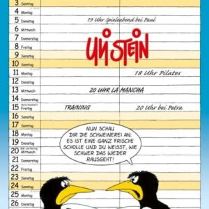Uli Stein Timer für Zwei - Wandkalender - Lustige Illustrationen & 2 Spalten - Paarplaner 2025 - 23 cm x 46 cm - Monatsk