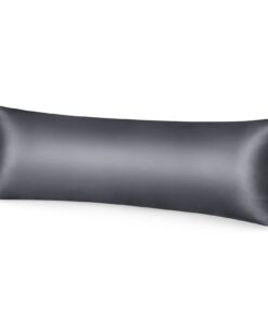 Fittia Satin Kissenbezug Premium für Haar- und Hautpflege, Seidig, Dunkelgrau, 40x145cm, OEKO-TEX Standard 100, Reißvers