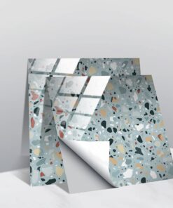 Marmor Vintage Fliesenaufkleber, Wasserdicht und Hitzebeständig, für Küche und Bad, Retro-Effekt, Selbstklebend, 15x15