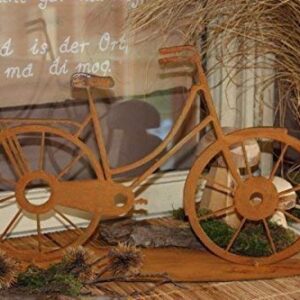 Rostikal Edelrost Deko Fahrrad fürVintage Interieur auf Bodenplatte 41 x 25 cm Trendiges Rostbike Tischdekoration