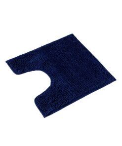 PANA® Chenille WC-Vorleger mit Ausschnitt (45x45cm) - Flauschige Badematte für Toilette - OEKO-TEX STANDARD 100 - Blau -