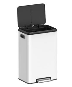 SONGMICS 40 Liter Küchenmülltretfelge Softclose Whites LTB541W4002